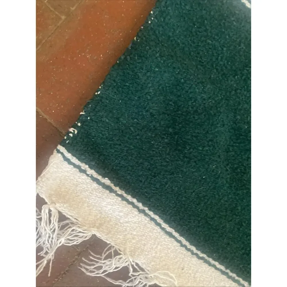 NFL Philadelphia Eagles Green White Falsa Throw Blanket 77” X 46” Logo Handmade